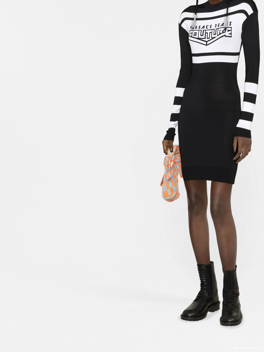 Affordable Versace logo-print Women dress Couture jersey Jeans 0807